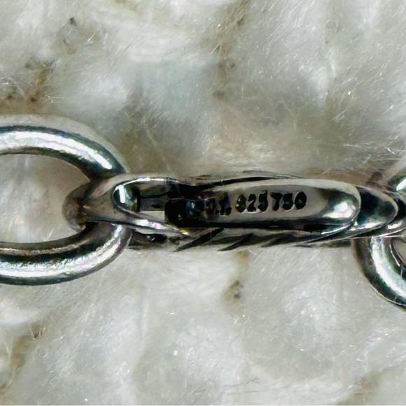 David Yurman 32” Oval Link 925 Sterling Silver 18K Gold Figaro Chain Necklace - Picture 10 of 10